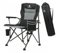 CampFeuer Chaise de pêche pliable - Gris/noir - Chaise de camping pliable - Chaise de voyage d'extérieur pour camping, tente, pêche - Chaise de pêche pliable