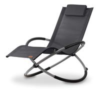 CampFeuer Chaise Longue Relax | Anthracite | Bain de Soleil Pliable, Fauteuil de Jardin | Chaise Pliante, Fauteuil à Bascule, Chaise Longue extérieure, transat Balcon et terrasse