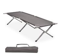 CampFeuer Lit de camp | Gris | Charge maximale : 200 kg | Chaise longue de camping XXL en aluminium | Chaise longue de camp stable | Chaise longue de jardin avec sac de transport, chaise longue de