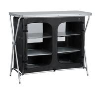 CampFeuer Meuble de camping pliable | 110 cm x 47 cm x 90 cm | Cuisine de camping avec 2 ouvertures à glissière | Étagère de camping avec armature en aluminium, meuble de camping pliable, cuisine de