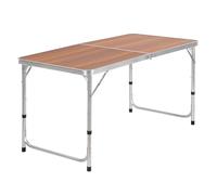 CampFeuer Table de Camping en Aluminium pour 6 Personnes | 120 x 60 cm | Pliable, Réglable en Hauteur | Pour Jardin, Balcon, Terrasse et Extérieur