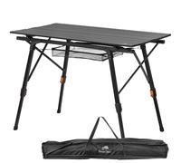 CampFeuer Table de camping pliable 90,5 x 51,5 cm, noire, table pliante avec sac de transport, hauteur réglable
