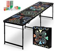 CampFeuer Table de pong à bière | Table multifonction pliable 6 en 1 avec kit d'accessoires de 106 pièces | Jeu de Beer Pong pour Rage Cage, Schnapspong & jeux de fête | Jeu à boire pour adultes | Jeu
