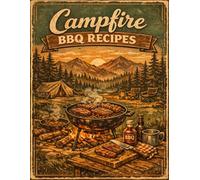 Campfire BBQ Recipes Notebook (8.5x11): Large Blank Recipe Journal for Grilling and Camping | BBQ Recipe Book to Write In | Outdoor Cooking Log Book | Lined Notebook | 110 Pages