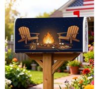 Campfire Housses magnétiques de boîte aux lettres d'extérieur rustique Adirondack Lanterne d'été bleu foncé pour décoration de jardin et cour 45,7 x 53,3 cm