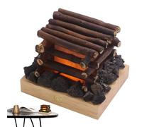 Campfire Night Light, Faux Fireplace - 3-Mode Adjustable Flame Lamp, USB Rechargeable, Small LED Electric Fireplace Log Lamp, Halloween Christmas Festival Decorations