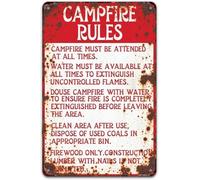 Campfire Reminder No Unattended Fires Classic Metal Sign for Backyard Campsite Grill Area 8 X 12 in