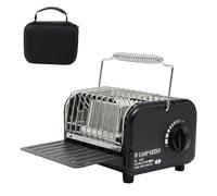 CAMPGEEKS Mini chauffage à gaz d'extérieur portable en acier inoxydable, réchaud de camping compact et léger pour protection contre le froid, avec poignée et design simple, comprend une pochette de