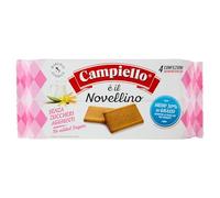 Campiello - Novellino, Biscuits Frollini, sans sucre ajouté, paquet de 4 x 87,5 g, total : 350 g