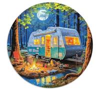 Camping 1000 Pièces Puzzle Rond Camping Van Adultes Et Enfants Décompression Impossible Pression Réduite Familial Cadeau Décoration' Bricolage Classiques 1000pcs (67.5x67.5cm)
