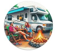 Camping 1000 Pièces Puzzle Rond Camping Van Adultes Et Enfants Décompression Impossible Pression Réduite Familial Cadeau Décoration' Bricolage Classiques 1000pcs (67.5x67.5cm)
