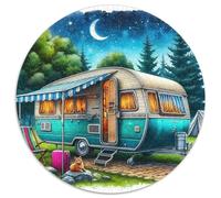 Camping 1000 Pièces Puzzle Rond Camping Van Adultes Et Enfants Qualité Supérieure Impossible Difficile Entertainment Artist Art' Relaxation Assemble 1000pcs (67.5x67.5cm)