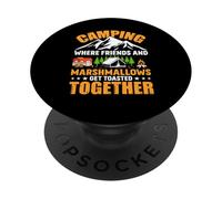 Camping Amusant où Amis et guimauves se Font Griller - Camp PopSockets PopGrip Adhésif
