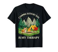 Camping And Dogs Are My Therapy Corgi Mom Dog Mama Vacation T-Shirt