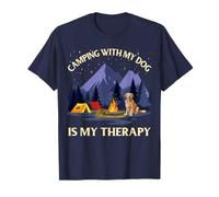 Camping And Dogs Are My Therapy Dog Dad Mom Summer Vacation T-Shirt
