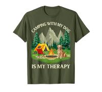 Camping And Dogs Are My Therapy Dog Dad Mom Summer Vacation T-Shirt