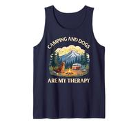 Camping And Dogs Are My Therapy Dog Mom Dad Summer Vacation Débardeur