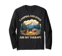 Camping And Dogs Are My Therapy Dog Mom Dad Summer Vacation Manche Longue