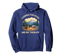 Camping And Dogs Are My Therapy Dog Mom Dad Summer Vacation Sweat à Capuche