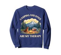 Camping And Dogs Are My Therapy Dog Mom Dad Summer Vacation Sweatshirt