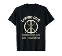 Camping au-Dessus du Champ de Bataille Camping Peace Sign Crew T-Shirt