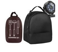 Camping Bag, Outdoor Gear Organizer, 10 Inches, Dustproof Cover, Carrying Case with Zipper and Compartments for Tableware, Spoon, Chopsticks, Shovel, Backpacking, Hiking, Travel, Picnic, Car, Tent