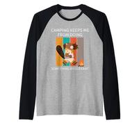 Camping Beaver me empêche de Faire Quelque Chose d'inutile Manche Raglan