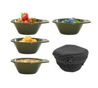Camping Bowl - 12.8x4.Stackable Tableware Utensils With Storage Bag | 4-Piece Easy To Carry Bowl - For Camping Travel Backpacking Picnic Party Outdoor Indoor Kitchen Home Dinner Lunch Barbecue Beach