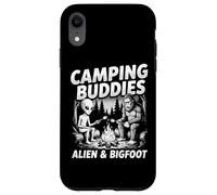 Camping Buddies Alien and Bigfoot Campfire Graphique Extérieur Coque pour iPhone XR