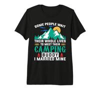 Camping Buddy I Married Mine Hiking Camper Adventure Lover T-Shirt Haut de Gamme