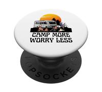 Camping Camping-Car Coucher de Soleil inquiétude RV Camping Fun PopSockets PopGrip Adhésif