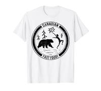 Camping Canadian Fast Food Running Man Bear Forest Te T-Shirt