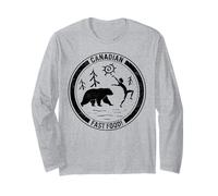Camping Canadien Fast Food Running Man Bear Forest Design Te Manche Longue