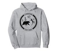 Camping Canadien Fast Food Running Man Bear Forest Design Te Sweat à Capuche