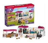 Schleich Horse Club | Transporteur de Chevaux 42619 | avec Box, 3 Chevaux, Lisa, Ses Parents et Accessoires | Cadeau pour Filles et garçons | Jouet Chevaux dès 5 Ans | Set de 227 pièces