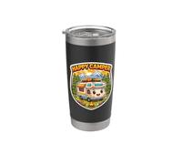 Camping-car Happy Camper RV Camping Pun Joke Camp Lover Gobelet isotherme en acier inoxydable double paroi