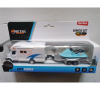 camion transporteur avec voiture de sport, véhicules en métal et plastique .22cm