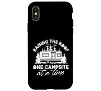 Camping-car pop-up « Eleving The Roof One Camping At A Time » Coque pour iPhone X/XS