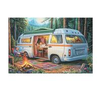 Camping-Car Table de Pique-Nique forêt Camping Vie de Loisir Puzzle 1000 Pièces pour Adultes Design Artistique Educa Challenge Difficile Assemblage Amusant Cadeau Unique Décoration 1000 PCS