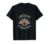Camping-Cars urbains, Camping, équipage, City Skyline, feu de Camp T-Shirt