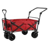 Camping Chariot Chariot Pliant utilitaire Wagon Handcart Garden Utility Truck avec poignée réglable Outdoor Pull Wagon pour la pêche à la plage pique-nique transport en plein air Beauty Comes