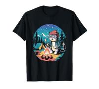 Camping Chat Rôtir Guimauve Campfire Adventure T-Shirt