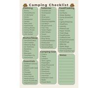 Camping Checklist: An Easy-to-Use Packing Guide for Tent, RV, and Cabin Trips
