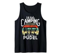 Camping Chien Camper Camper J'aime Camping Caniche Vintage Débardeur