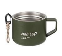 Camping Coffee Mug Outdoor Metal Mugs with Handle Double-Layer Matte Stainless Steel Tea Cup For Rock Climbing Hiking Backpacking Travel Mug Outdoor Camping Mug Double-couche Stainless Steel Tea