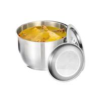 Camping Cook Pot, Backpacking Cookware, Stainless Steel Tableware, with Straining Lid Oil Storage Function for Travel, Hiking, Fishing, Bbq, Hunting, Kitchen Use, 1 Set