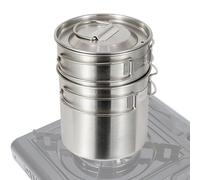 Camping Cook Set - Portable Stainless Steel Cookware, Lightweight Backpacking Cooking Kit, Durable Survival Gear | Space-Saving For Hiking, Camping, Picnic, Fishing, Outdoor Travel, Adventure