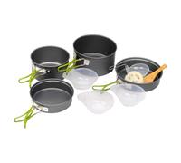 Camping Cookware Set, Mini Picnic Cooking Kit, Stackable Pots and Pans, Lightweight Foldable Handles, Portable Outdoor Cookware, Compact Ideal for Hiking, Travel, Survival, RV Use