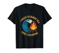 Camping Crew Vitamine Mer Chlore Ocean Wave Feu de Camp T-Shirt