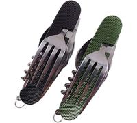 Camping Cutlery Kit 6 In 1 Stainless Steel Folding Cutlery Set Outdoor Travel Tableware Set Removable Tableware Apply On Hiking Picnic Festival (Black Green)